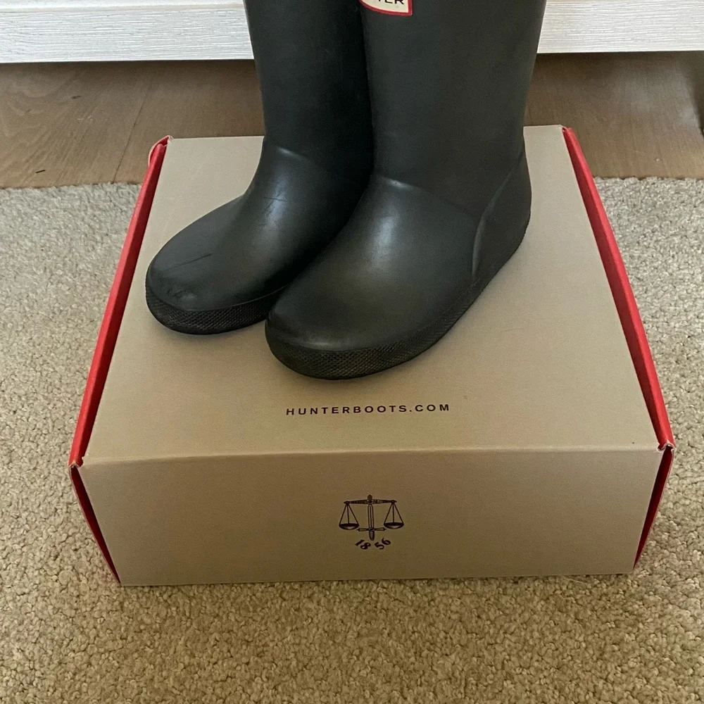 Hunter Black Matte Tall Waterproof Rain Boots